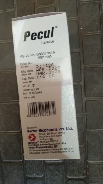 Pecul Laxative Syrup - Nectar Biopharma