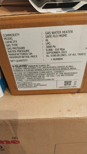 Gas Water Heater - V-Guard
