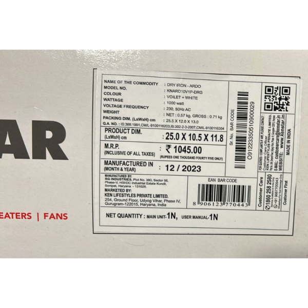 Dry Iron - Kenstar