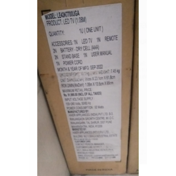 LED TV - Haier