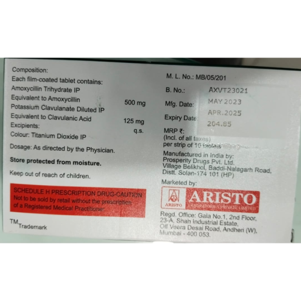 Aristomox CV 625 Tablets - Aristo Pharmaceuticals Pvt Ltd