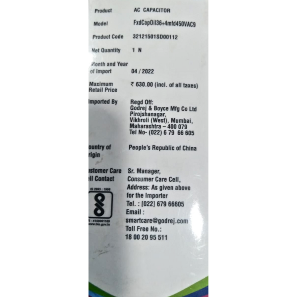 AC Capacitor - Godrej