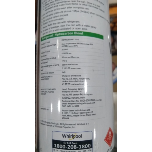 Refrigerant Gas - Whirlpool