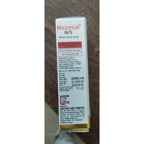 Nozesal N/S Saline Nasal Spray - Austro