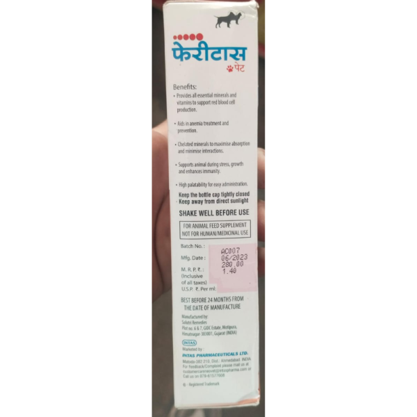 Feritas Pet Syrup - Intas Pharmaceuticals Ltd