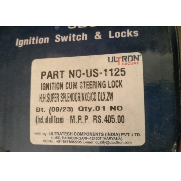 Ignition Cum Steering Lock - Ultron