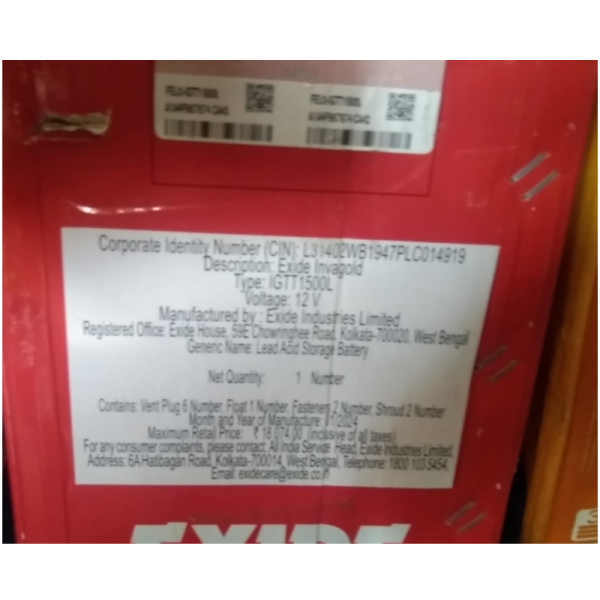 Tubular Battery - EXIDE