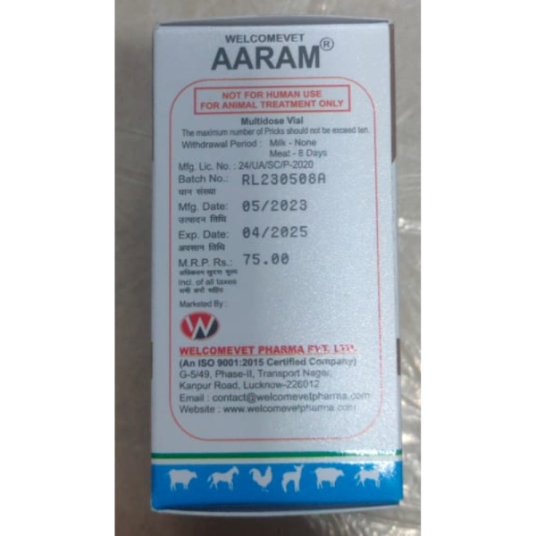 Aaram Injection - Welcome Vet Pharma pvt ltd