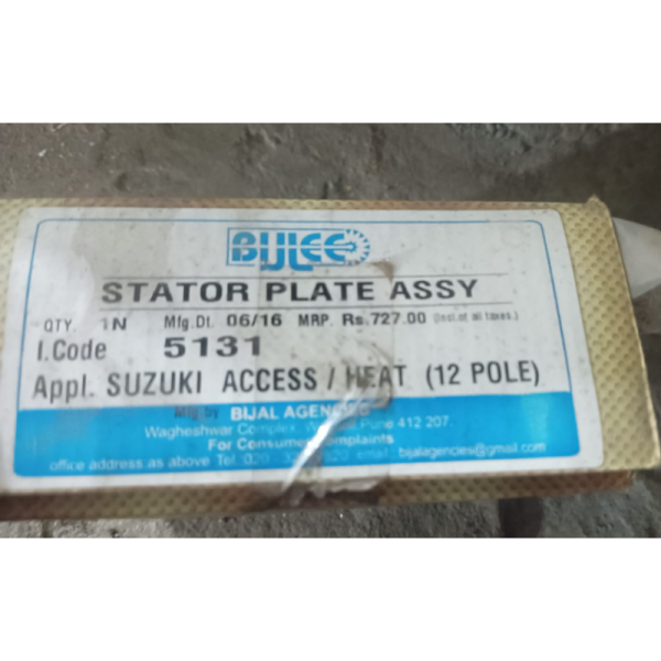 Stator Plate Assy - Bijlee