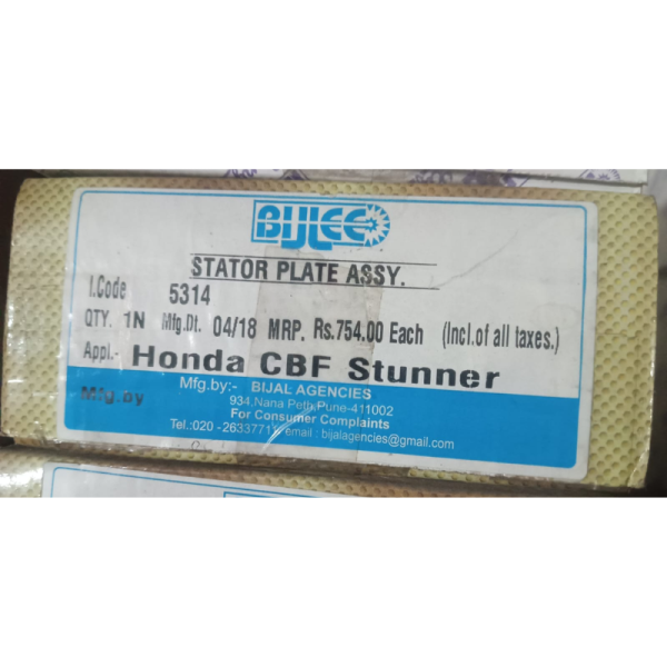 Stator Plate Assy - Bijlee