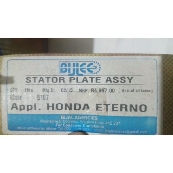 Stator Plate Assy - Bijlee