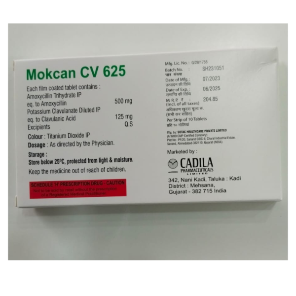 Mokcan CV 625 Tablets - Cadila Pharmaceuticals Ltd