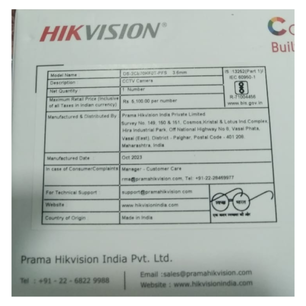 CCTV Camera - Hikvision