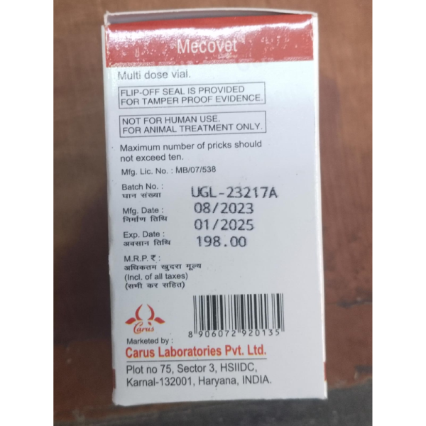 Mecovet Injection - Carus Laboratories Pvt. Ltd