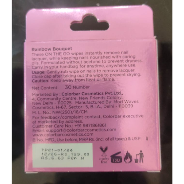 Nail Paint Remover Wipes - Colorbar