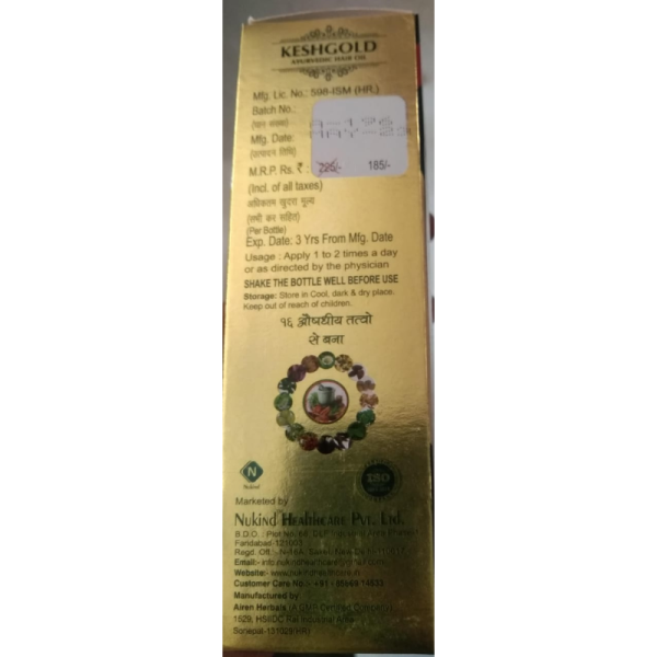 Kesh Gold Ayurvedic Hair Oil - Nukind Healthcare