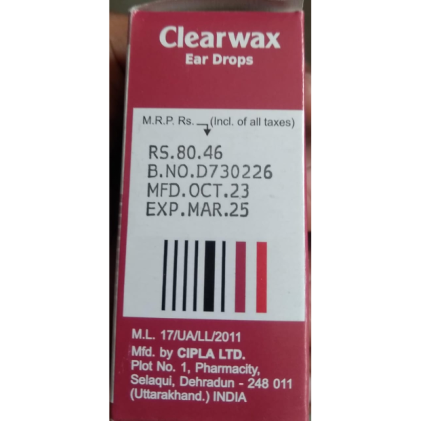 Clearwax Ear Drops - Cipla