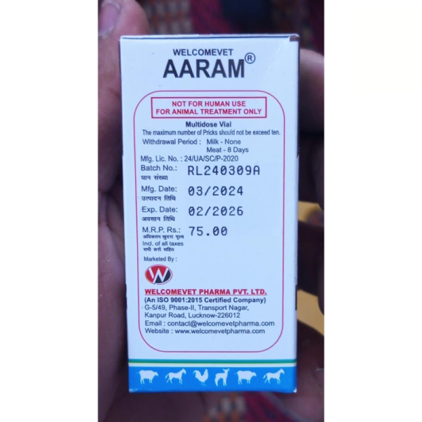 Aaram Injection - Welcome Vet Pharma pvt ltd