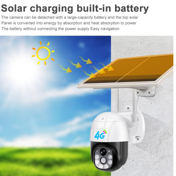 CCTV Camera With Solar Panel - V380