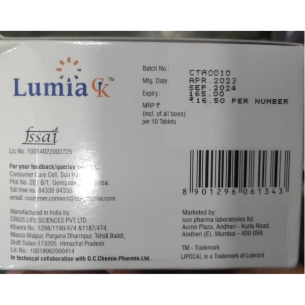 Lumia CK Tablet - Sun Pharmaceutical Industries Ltd