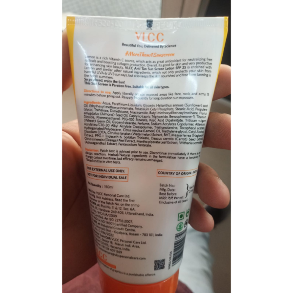 Sunscreen Lotion - VLCC
