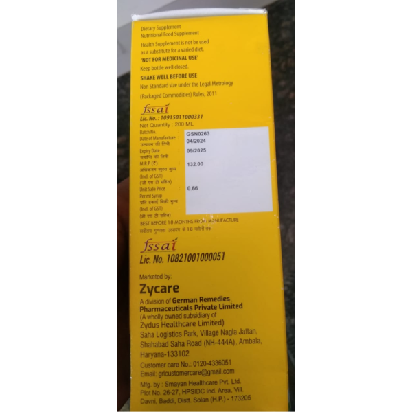 Cadzyme Syrup - Zydus Healthcare Ltd.