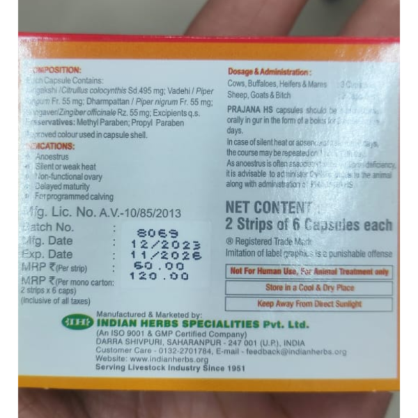 Prajana HS Capsule - Indian Herbs Specialities Pvt. Ltd.