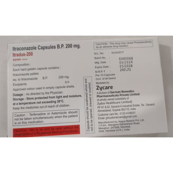 Itradus-200 Capsules - Zycare