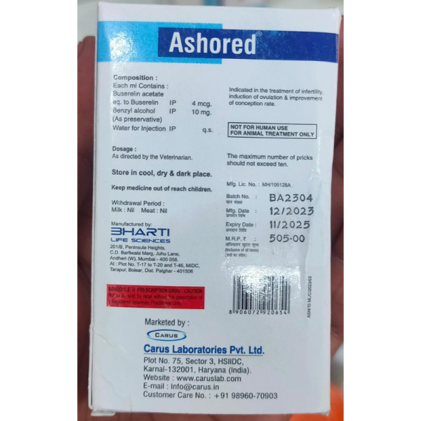 Ashored Injection - Carus Laboratories Pvt. Ltd