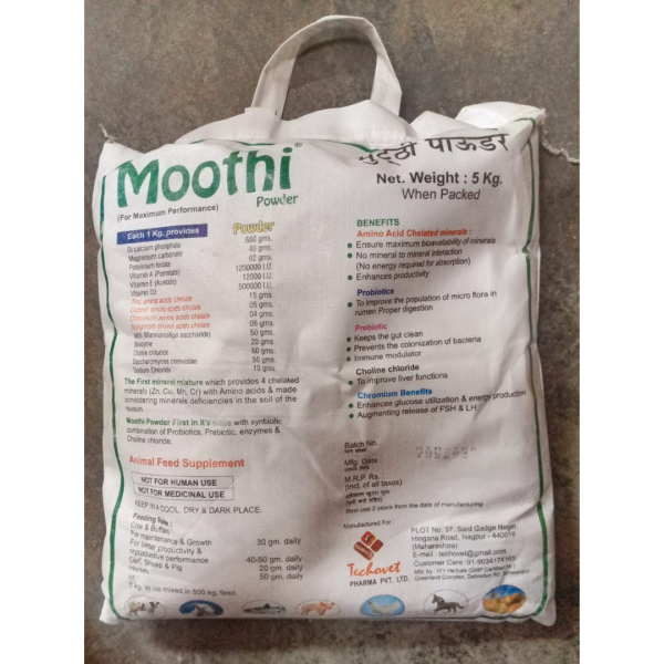 Moothi Enhances Productivity and Fertility Powder - Techovet Pharma Ptd Ltd