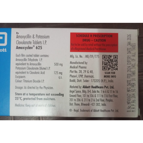 Amoxyclav 625 Tablets - Abbott