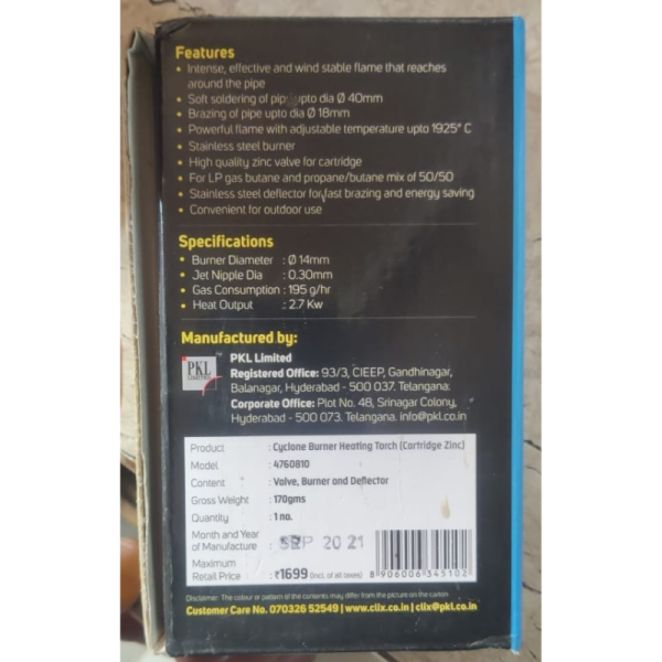 Cyclone Burner Heating Torch - Clix