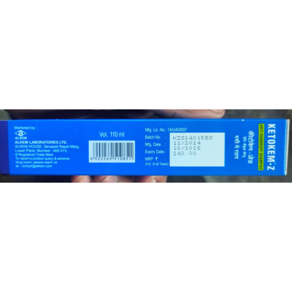 Ketokem-Z Anti Dandruff Shampoo - Alkem Laboratories Ltd