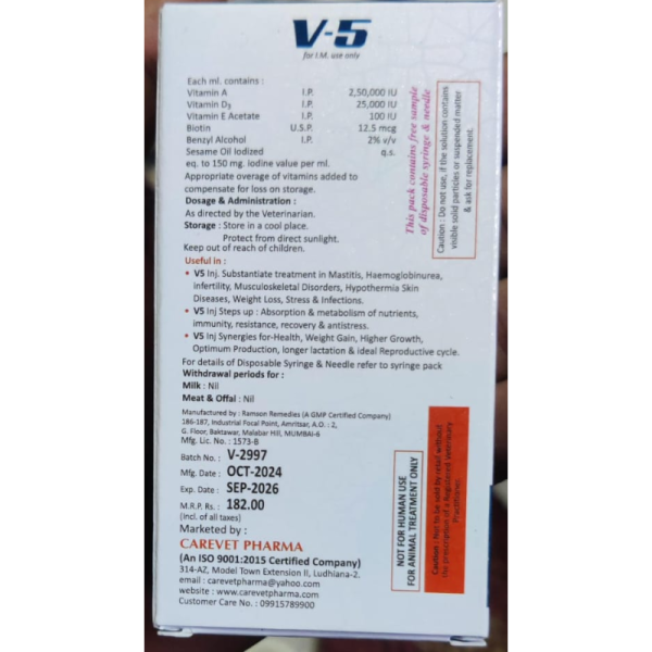 V-5 Injection - Care Vet Pharma