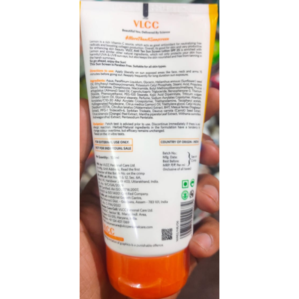 Sunscreen Lotion - VLCC