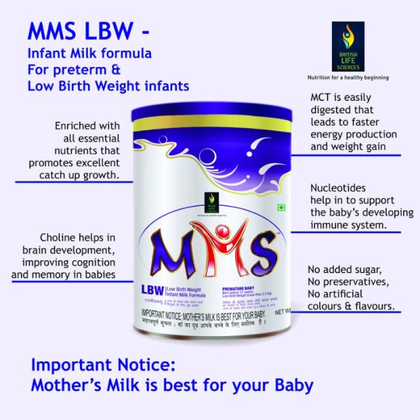 MMS LBW Infant Milk Formula - British Biologicals