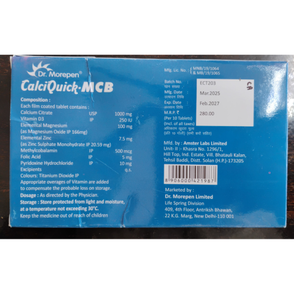 Calci Quick-MCB - Dr. Morepen