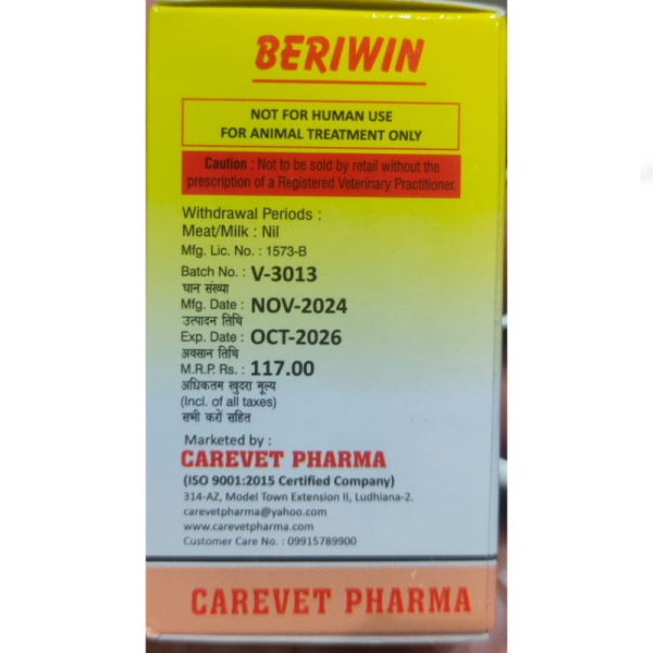 Beriwin Injection - Carevet Pharma