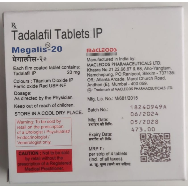 Megalis 20 Tablets - Macleods Pharmaceuticals Ltd