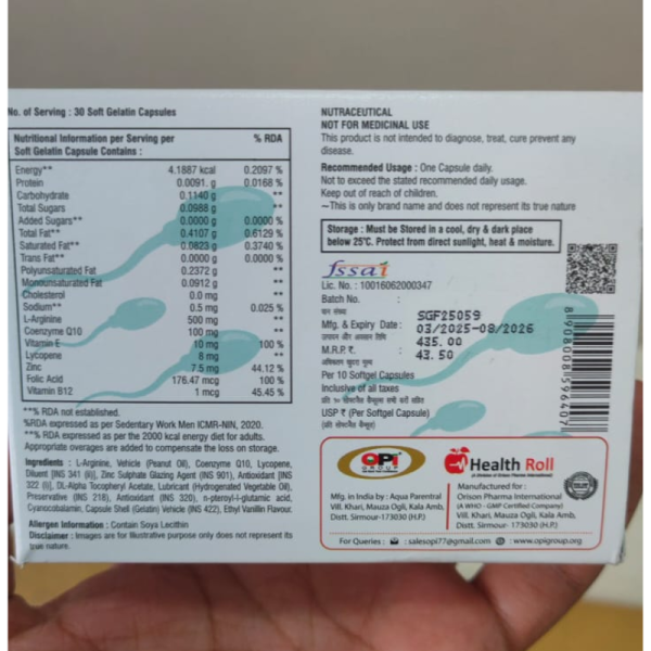 Up Sperm Softgel Capsules - OPI Group
