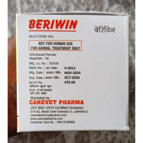 Beriwin Injection - Carevet Pharma