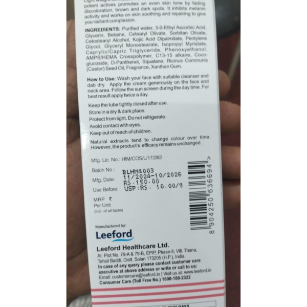 Enshiner Cream - Leeford Healthcare ltd