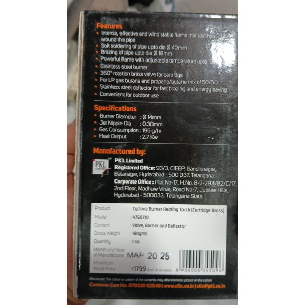 Cyclone Burner Heating Torch - Clix