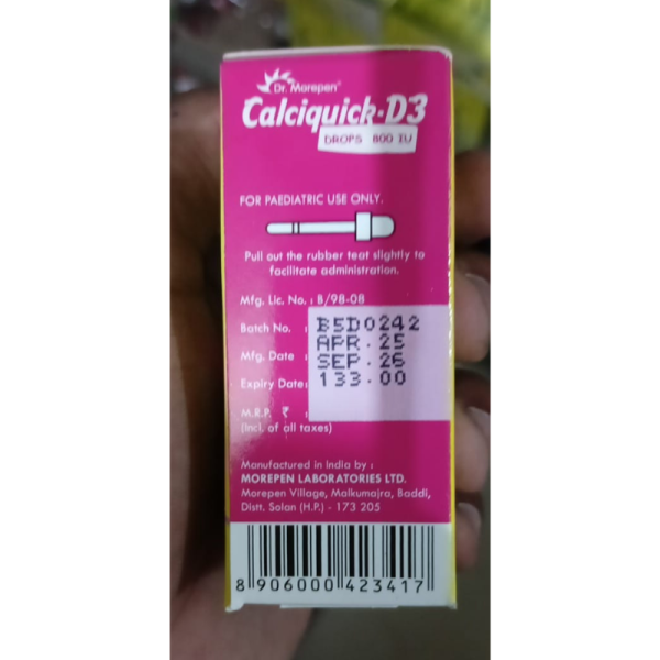 Calciquick-D3 Drops 800 IU - Dr. Morepen