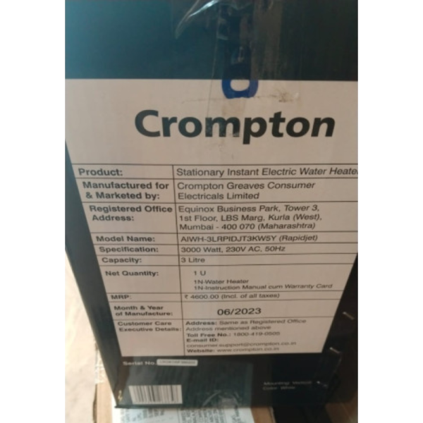 Electric Water Heater - Crompton