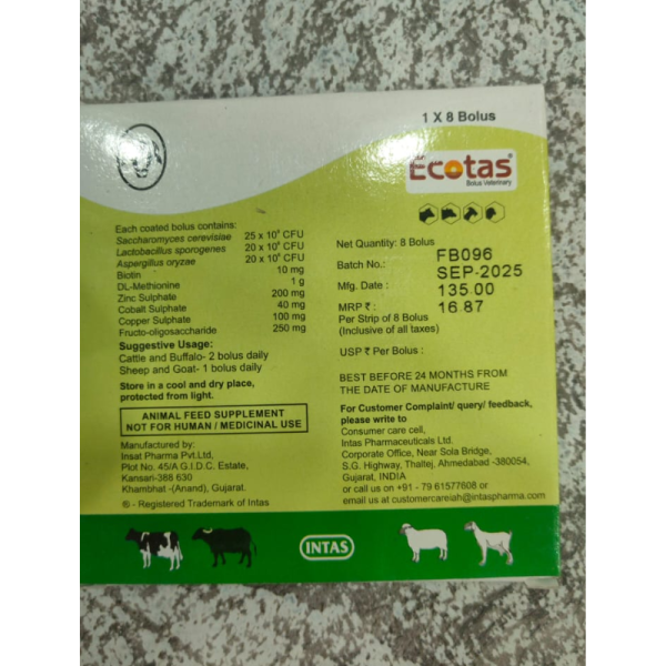 Ecotas Vet Bolus - Intas Pharmaceuticals Ltd