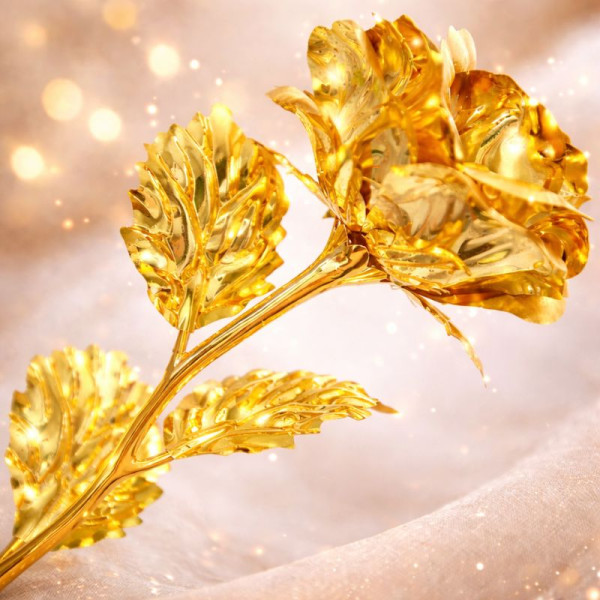 Artificial Golden Rose Flower Image