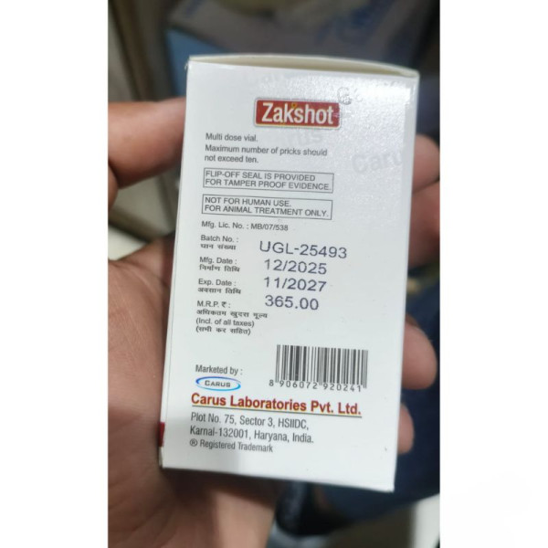 Zakshot Injection - Carus Laboratories Pvt. Ltd