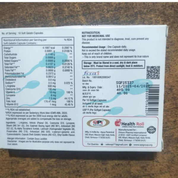 Up Sperm Softgel Capsules - OPI Group